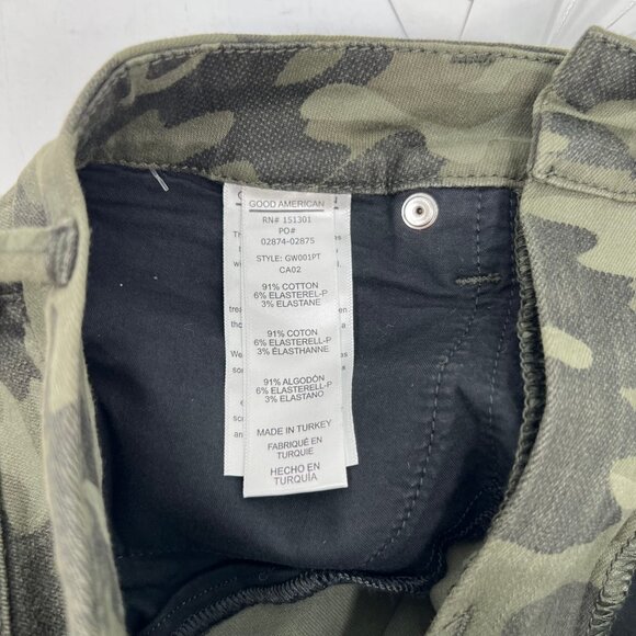Good American Green Camouflage Skinny Jeans | Size 2, NWT - Picture 7 of 8
